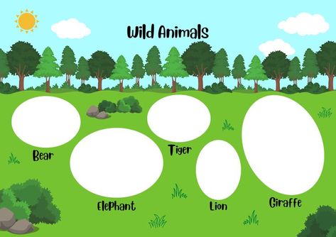 Wild Animals Cut and Paste Handout Where Do Animals Live Worksheet, Wild Animals Worksheets For Kids, French Prepositions, 5 Senses Activities, My Busy Books, Therapy Activity, Senses Activities, Busy Activities, Animal Cutouts