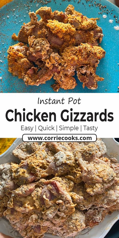 With this Instant Pot Chicken Gizzards, you will enjoy the taste and texture of an otherwise discarded part of the chicken, made into a gourmet treat in less than 30 minutes! Gizzards Instant Pot, Chicken Gizzards Crockpot, Air Fryer Chicken Gizzards, Chicken Gizzards Instant Pot, Fried Chicken Gizzards And Hearts Easy Recipes, How To Fry Chicken Gizzards, Pressure Cooking Chicken, Smoked Ham Recipe, Gizzards Recipe