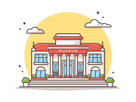 Museum 🗿🏢🤓 by catalyst on Dribbble Illustration Building, Museum Building, Building Vector, Cartoon Building, Bubble Drawing, Digital Brushes, Design City, Heather Stillufsen, Flat Art