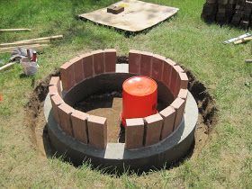 Day Two of our DIY Brick Fire Pit project including fire bricks and mortar. Diy Brick Fire Pit, Fire Bricks, Brick Fire Pit, Brick And Mortar, The Fire, Fire Pit, Outdoor Decor, Home Decor, Home Décor