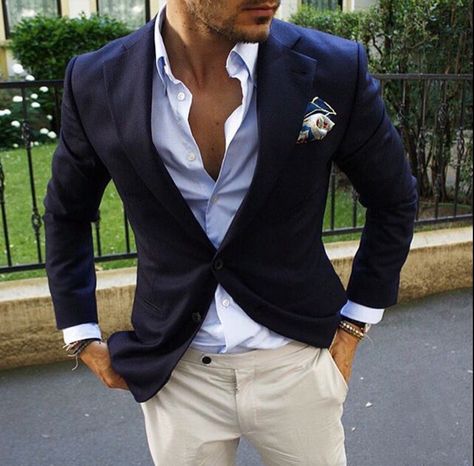 Casual Wedding Outfit, Casual Wedding Attire, Men's Business Outfits, Blazer Outfits Men, Mens Wedding Attire, Wedding Outfit Men, Mens Fashion Blazer, Chique Outfits, Fashion Suits For Men