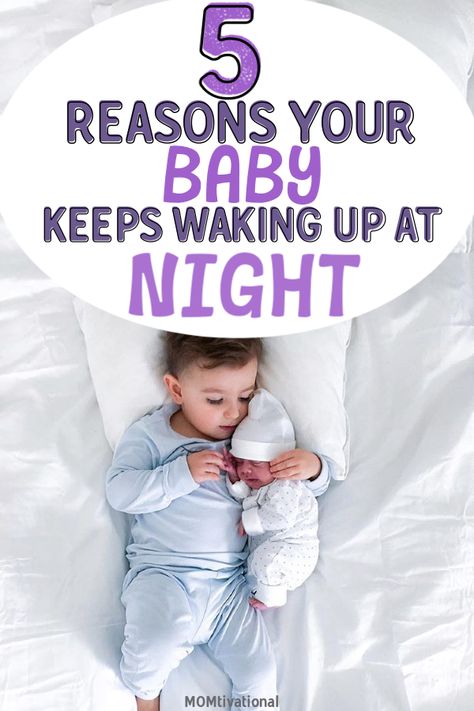 Why isn't my baby sleeping?! How to stop baby waking up at night! Find out the reasons your baby can't stay asleep through the night! How to stop baby waking at night out of habit Baby cries at night when I leave the room. Baby keeps waking up after 30 minutes, find out WHY! Medical reasons baby won't sleep. #baby #newmom #momtips 10 Month Old Not Sleeping Through The Night, Help Baby Sleep Through The Night, How To Put Baby To Sleep Fast, How To Get Newborn To Sleep At Night, What To Dress Baby In At Night, How To Get Baby To Sleep All Night, Fussy Baby At Night, Baby Not Sleeping, Baby Sleeping On Side