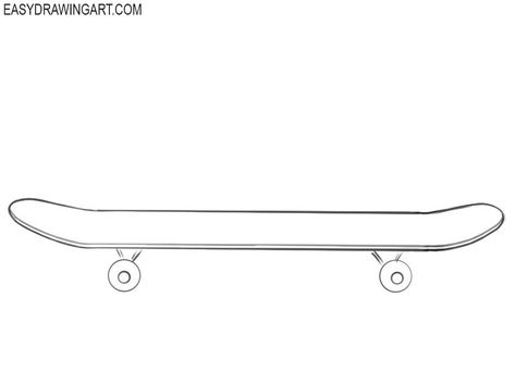 How to Draw a Skateboard Skateboard Line Art, How To Draw A Skateboard, Skateboard Drawing Easy, Skateboard Drawing, Skateboard Tattoo, Skate Logo, Graph Paper Designs, Drawing Ideas Easy, Skin Images