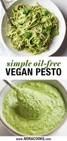 Easy Vegan Pesto, Oil Free Pesto, Vegan Pesto Recipe, Pesto Vegan, Breakfast Favorites, Vegan Spinach, Oil Free Vegan Recipes, Vegan Mayo, Vegan Pesto