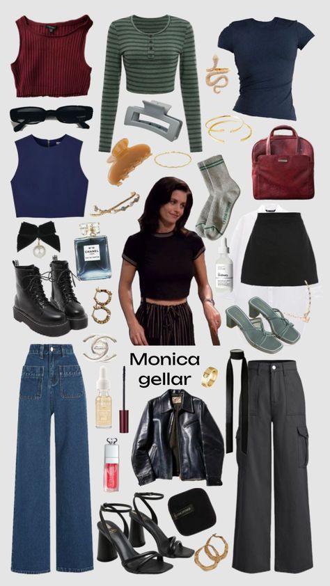 #monicageller #friends Friends Outfits 90s, Plus Size Aesthetic Outfits, 90s Inspired Outfits, Monica Geller, Tv Show Outfits, Outfit 90s, 90s Fashion Outfits, 90s Outfit, Friend Outfits