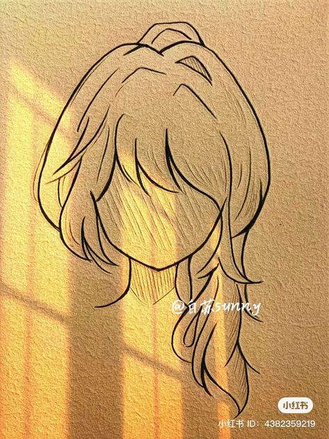 Anime Hairstyles Drawing, Hairstyles Sketches, Hairstyle Sketch, Drawing Person, Easy Hair Drawings, Girl Hair Drawing, Cute Easy Doodles, Pencil Sketch Images, Fashion Drawing Sketches