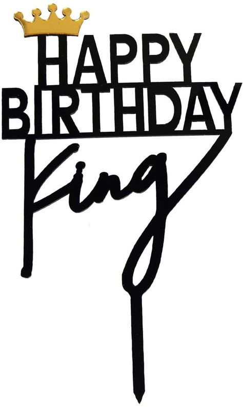 Acrylic Decorations #CommissionEarned Happy Birthday Cake For Men, King Birthday Cake, Birthday Cake For Men, Round Birthday Cakes, Cake For Men, Happy Birthday King, Diy Cake Topper Birthday, Cake Topper Acrylic, Happy Birthday Man