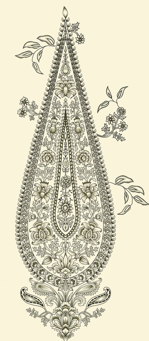 Mughal Prints, Wedding Doodles, Ethnic Print Pattern, Floral Textile, Print Design Art, Black And White Art Drawing, Textile Prints Design, Paisley Art, Textile Pattern Design