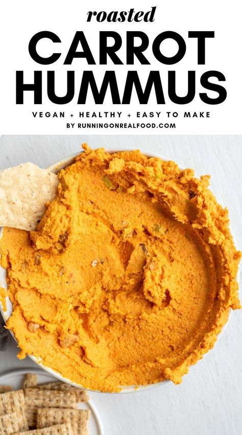 This delicious, vegan roasted carrot hummus has the most amazing, slightly sweet flavour and is perfect as a dip for your favourite chips and crackers or spread in a veggie sandwich. Roasted Carrot Hummus, Carrot Hummus, Easy Stuffed Cabbage, Fodmap Food, Vegan Sauce, Vegan Dips, Cooking Vegan, Roasted Carrot, Vegan Easter