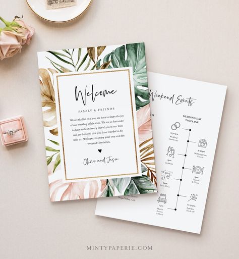 Wedding Day Timeline Template, Wedding Order Of Events, Welcome Letter, Order Of Events, Welcome Bag, Welcome Letters, Wedding Programs Template, Itinerary Template, Wedding Order