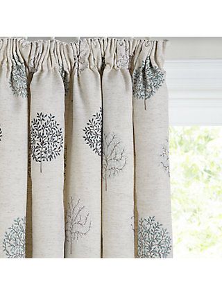 John Lewis & Partners Mini Olive Trees Pair Lined Pencil Pleat Curtains, Duck Egg Cottage Curtains, Tree Curtains, Pencil Pleat Curtains, Pleat Curtains, Curtain Headings, Types Of Curtains, Curtains Width, Olive Trees, Pleated Curtains