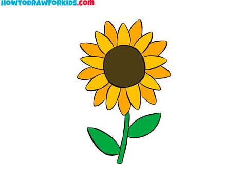 Sun Flower Drawing Simple, Simple Sunflower Drawing, Sunflower Drawing Ideas, Sunflower Drawing Simple, Draw Sunflower, Sunflower Drawing Easy, Draw A Sunflower, Sketch Rose, Sunflower Sketches