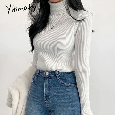 White Turtle Neck Sweater Outfit Winter, White High Neck Outfit Winter, White Turtleneck Outfit Women, White Turtle Neck Outfit, Aesthetic Turtleneck, Turtle Neck Sweater Outfit, Turtleneck Outfit Winter, Turtle Neck Outfit Women, White Turtleneck Outfit