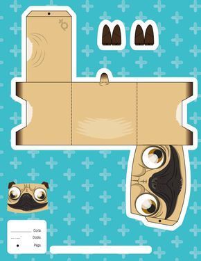 JOSSORIOPAPERCRAFT : Papercraft recortable de un perrito con ojos saltones Pug Illustration, 3d Templates, Pugs And Kisses, Pug Art, Dog Crafts, Pugs Funny, Pug Lover, Cute Pugs, Pug Love