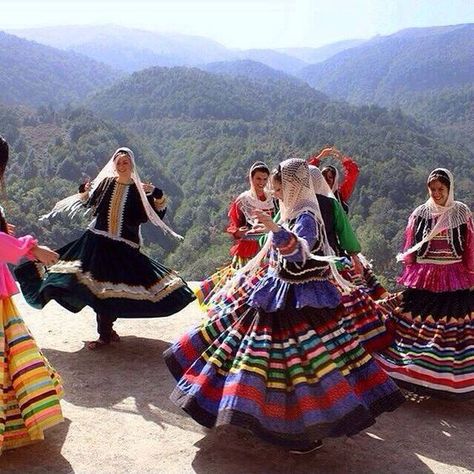 Gilaki Women dancing with their traditional costume in Masouleh, Guilan, North of Iran Pin from: https://www.facebook.com/Inja.guilan/photos/a.166730376685292.35641.148816875143309/908310985860557/?type=1: Persian Women, Visit Iran, Women Dancing, Iran Culture, Persian Fashion, Ethno Style, Village Girl, Persian Culture, Iranian Women