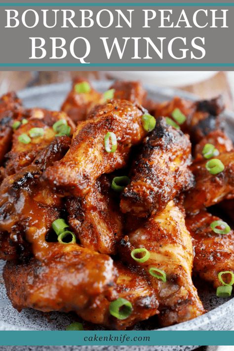 Cookout Foods, Barbecue Wings, Chicken Wing Sauce Recipes, Wing Sauce Recipes, Chicken Wing Sauces, Bbq Chicken Wings, Bourbon Tasting, Baked Bbq Chicken, Bbq Wings