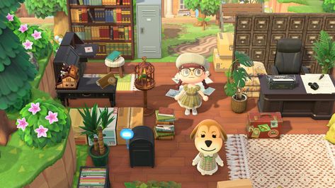 animal crossing new horizons post office cottagecore forestcore outdoor post office small space ideas comfort relaxation rover’s breifcase river bookcase pots cute villager easy ideas furnature diy ft maddie the dog Office Small Space Ideas, Office Cottagecore, Small Space Ideas, Office Idea, Space Ideas, Easy Ideas, Small Space, Post Office, Animal Crossing