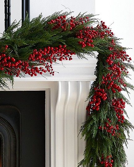 Cypress Garland, Green Holiday Decor, Christmas Garland Mantle, Team Green, Christmas Dreaming, Holiday Mantel, Taper Holders, Team Red, Christmas Interiors