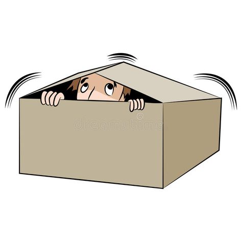 Cartoon Man Hiding in Box stock vector ... Hide Illustration, Hiding Illustration, Box Illustration, Secret Box, Boy Drawing, Family Cartoon, Man Sitting, Cartoon Man, Cartoon Images