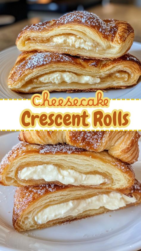 Crescent Rolls & Dessert Ideas: Cheesecake Crescent Rolls Sopapilla With Crescent Rolls, Cheesecake Pastry Filling, Things To Make With Croissant Dough, Crescent Cream Cheese Danish, Croissant Cream Cheese Dessert, Cresent Roll Dough Sheet Recipe, Dessert Recipes Crescent Rolls, Pilsbury Crescent Dessert Recipes, Crescent Roll Desserts Easy