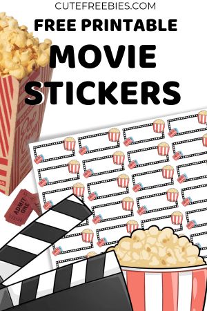 Free Printable Movie Stickers For Your Journal Or Planner! - Cute Freebies For You Bullet Journal Calendar Printable, Sticker Book Ideas, Movie Planner, Movie Stickers, To Do Planner, Free Printable Planner Stickers, Free Planner Stickers, Bullet Journal Printables, Free Printable Stickers