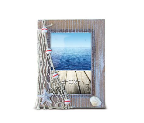 Puzzled Nautical Decor Brown Frame, 4 x 6' ** See this great product. (This is an affiliate link and I receive a commission for the sales) Nautical Picture Frames, Coastal Table Decor, Fish Net Decor, Nautical Pictures, Brown Beach, Handmade Picture Frames, 4x6 Picture Frames, Family Photo Frames, Beachy Decor