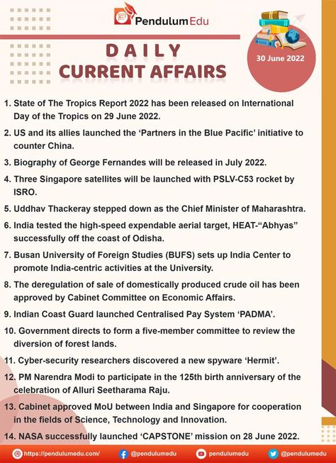 Current Affairs of 30 June 2022 in English Sbi Po, General Awareness, Ssc Cgl, Youth Games, Ozone Layer, 2 September, Indian Navy, Freedom Fighters, Exam Preparation