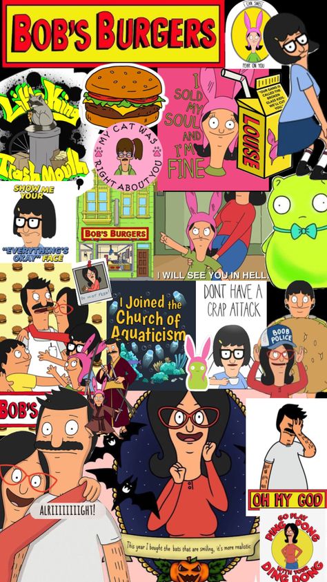 Bobs Burgers #bobsburgers Bobs Burgers Wallpaper, Bobs Burgers Funny, Minimalist Iphone, Bob's Burgers, Funny Phone Wallpaper, Bobs Burgers, Edgy Wallpaper, Black Cartoon, Very Funny Pictures