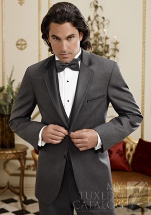 Jean Yves Steel Grey 'Twilight' Tuxedo Suit No Tie, Wedding Suits Men Grey, Groom Tuxedo Wedding, Terno Slim Fit, Grey Tuxedo, Grey Suits, Grey Suit Men, Tuxedo Coat, Charcoal Gray Suit