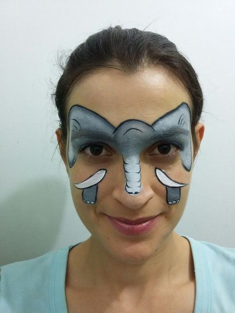 Elephant Makeup, Animal Face Paintings, Preschool Crafts Fall, Face Painting Tutorials, Elephant Face, Makeup Books, Face Painting Easy, Halloween Eye Makeup, Face Art Makeup