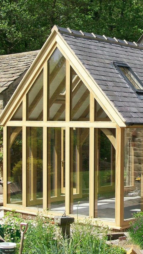 oak framed garden room Pitch Roof Extension, Garden Room Design, Kitchen Orangery, Oak Framed Extensions, Garden Room Extensions, Roof Extension, Room Extensions, Roof Lantern, Roof Structure