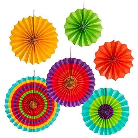 Fiesta Party Supplies, Paper Fan Decorations, Pom Pom Decorations, Mexican Party Decorations, Fiesta Party Decorations, Party Streamers, Diy Ombre, Paper Fan, Fan Decoration