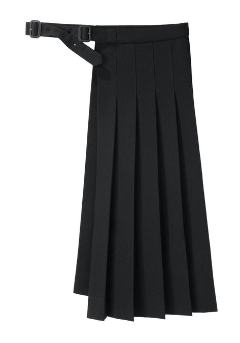 Yohji Yamamoto / Pleated Wrap Skirt | La Garçonne Mens Skirt Pants, Wrap Pleated Skirt, Half Skirt Half Pants, Yohji Yamamoto Skirt, Asymmetrical Pleated Skirt, Pleated Wrap Skirt, Skirt Over Pants Outfits, Male Skirt, Half Pleated Skirt