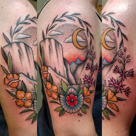 Yosemite tunnel view framed with poppies and fireweed. Thank you so much Kayla! And welcome to Montana! #flyingirons #yosemitenationalpark… Yosemite Tattoo, Yosemite Tunnel View, Doctor Who Episodes, Missoula Montana, Men Tattoos, Classy Tattoos, Owl Tattoo, Great Tattoos, Tree Tattoo