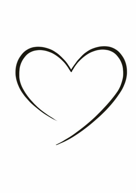 Tattoo Heart Outline, Heart Outline Tattoo Design, Cute Simple Heart Tattoos, Heart Simple Tattoo, Fineline Heart Tattoo, Outline Heart Tattoo, Heart Minimalist Tattoo, Minimalistic Heart Tattoo, Heart Tattoo Simple