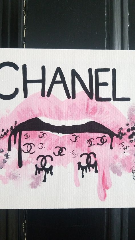 CHANEL canvas #diy #crafty Chanel Canvas, Canvas Diy, Canvas Painting Designs, Painting Designs, Paint Designs, Acrylic Painting, Canvas Painting, Chanel, Canvas