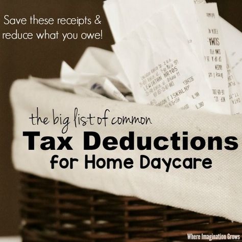 The big list of home daycare tax deductions for family child care businesses! A checklist of tax write-offs that all child care providers should know about! In Home Daycare Prices, Family Daycare, Small In Home Daycare, Inhome Daycare Setup Small Space, I’m Home Daycare Set Up, In Home Daycare, In Home Daycare Ideas Small Spaces, Inhome Daycare, Home Daycare Forms