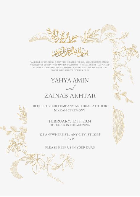 Simple wedding invitation cards