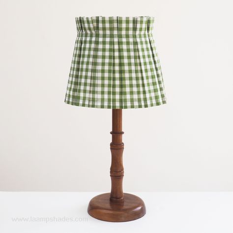 Fabric Ceiling, Elephant Fabric, Fabric Pendant, Green Gingham, Table Skirt, Gingham Fabric, Fabric Lampshade, Handmade Box, Beautiful Lamp