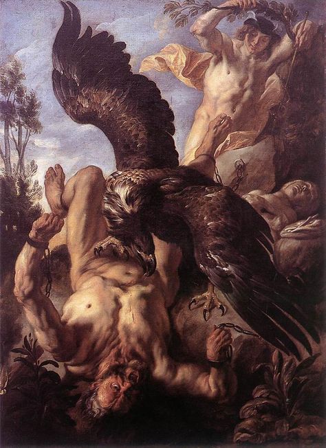 prometheus_boundjordaens_1640_cologne Jacob Jordaens, Baroque Painting, Italian Paintings, Peter Paul Rubens, Baroque Art, Caravaggio, Greek Mythology, Hercules, Art Reproductions