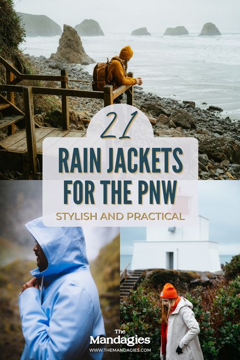 Rain jackets are an absolute essential in the PNW but we don't sacrifice style for practicality. Check out our top 21 favorite picks! Pnw Rainy Day Outfit, Pnw Aesthetic Fashion, Pnw Aesthetic, Pnw Style, Best Rain Jacket, Pacific Northwest Travel, Oregon Vacation, Long Road Trip, Overseas Travel