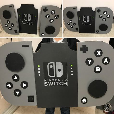 Nintendo Switch Halloween Costume, Nintendo Switch Costume Diy, Nintendo Switch Costume, Switch Costume, Diy Nintendo, Diy Video Game, Book Costumes, Ski Club, Video Game Controller