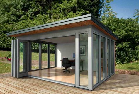 A blog about the lifestyle of shedworkers and those who work from garden offices and other shedlike atmospheres Sheds Design, Outdoor Office Shed, Home Depot Shed, Summer House Design, Office Shed, House Design Ideas, Backyard Studio, Small Sheds, Glass Office