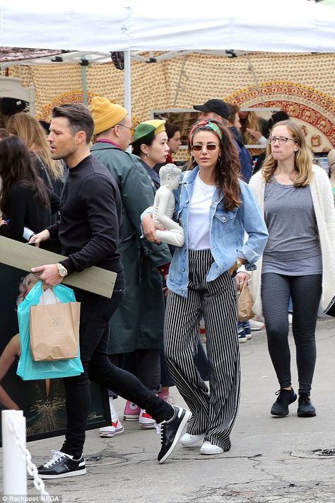 Michelle Keegan displays her effortless style at LA flea market | Daily Mail Online Michelle Keegan Style 2023, Michelle Keegan Casual Outfits, Michelle Keegan And Mark Wright, Michelle Keegan Fool Me Once, Michelle Keegan Style, High Waisted Palazzo Pants, Street Style 2023, Michelle Keegan, Style 2023