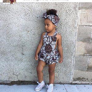 Printed Romper Outfit, Baby Pinafore Dress, Printed Dress Outfit, Ankara Styles For Kids, Daughter Fashion, African Chic, Daughter Outfits, African Babies, African Dresses For Kids