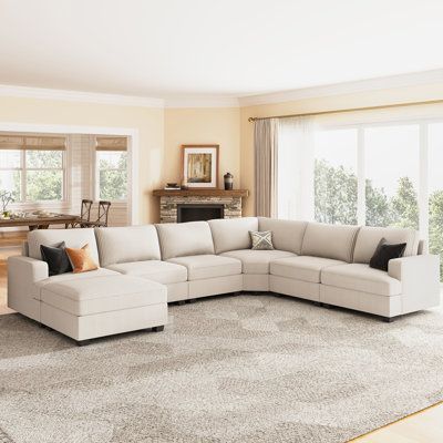 Experience the freedom of design with our modular U-shaped sectional sofa. Designed for those who crave both style and flexibility, its modular design allows you to reconfigure it according to your needs. The high-quality corduroy fabric not only adds a touch of elegance but also ensures durability and breathability, making it perfect for long hours of relaxation. With its generous size, this sectional offers spacious seating that is perfect for lounging or entertaining guests. Upgrade your livi Corduroy Sectional, Washable Sofa Covers, Living Room Beige, Sofa Modular, Modular Corner Sofa, Sectional Sleeper Sofa, Fabric Sofa Bed, Convertible Sofa Bed, Corner Sofa Bed