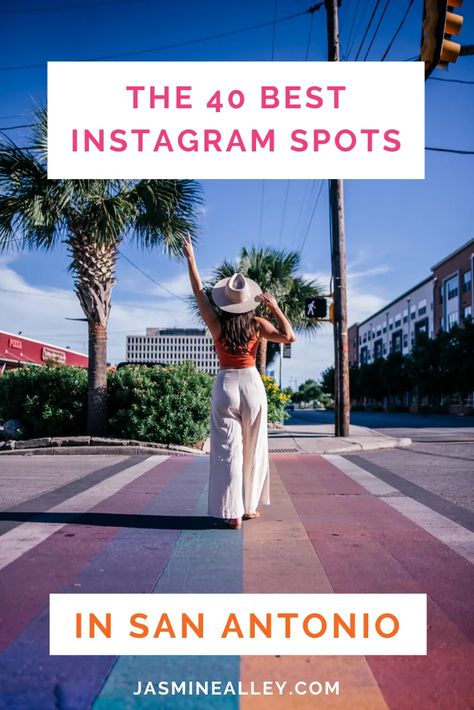 Looking for Instagrammable places in San Antonio? I've compiled a list of the top 40 photo locations in San Antonio, Texas. So if you're looking for things to do in San Antonio, look no further! From murals and San Antonio missions to the prettiest cafes and best parks, you'll find it all here! These forty carefully selected photo spots are all unique and beautiful places in San Antonio that you won't want to miss. #sanantonio #travel #instagram #texas San Antonio Travel, San Antonio Things To Do, San Antonio Vacation, Visit San Antonio, San Antonio Photography, San Antonio Missions, Travel Texas, San Antonio Riverwalk, Texas Photo