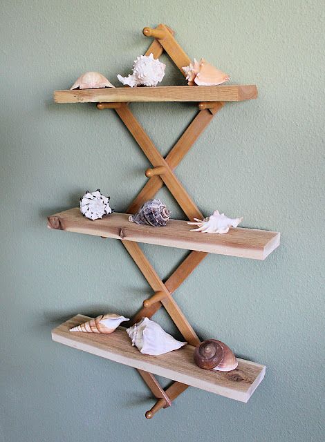 Accordion Rack Ideas, Accordian Peg Rack Ideas, Peg Rack Decor, Accordion Rack, Accordion Peg Rack, Peg Rack, Peg Hooks, Seashell Projects, Laundry Closet