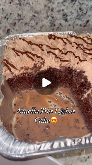 Jesslyn Mata🌸 on Instagram: "Nutella Tres Leches Cake😍😮‍💨 

#cake #tresleches #reels #baking #nutella #nutellacake #recipe #easyrecipes" Tres Leches Cake Coffee, Nutella Tres Leches, Nutella Tres Leches Cake, Easy Tres Leches Cake, Coffee Cake Decoration, Tres Leches Cupcakes, Chocolate Tres Leches Cake, Tres Leches Cake Recipe, Nutella Cake