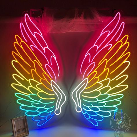 Neon Wings, Wings Neon Sign, Living Room Wall Decoration, Room Wall Decoration, Wedding Wall Decorations, Neon Nights, Bedroom Signs, Wedding Wall, Light Home